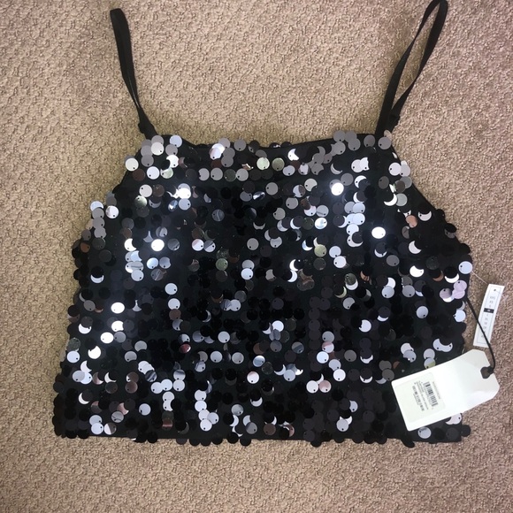 Cropped sequin top - Picture 1 of 2